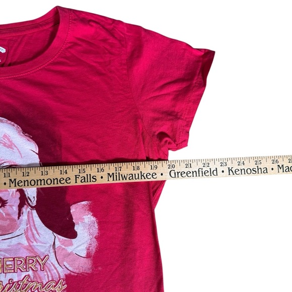 Holiday Time Santa Shirt Women’s XL 16-18 Red Merry Christmas Tee Vintage Look - Picture 3 of 7